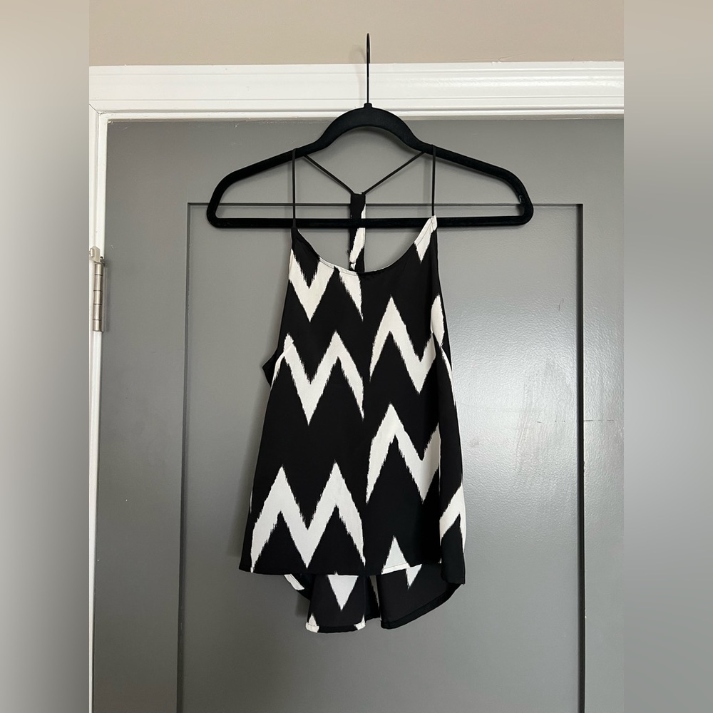 H&M Black and White, High-Low Tank